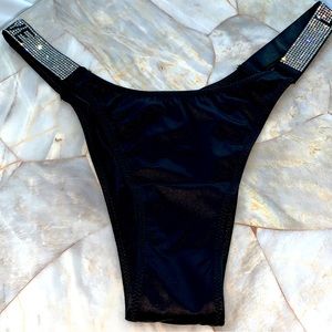 Shine Crystal Logo Rhinestone Strap Brazilian Panty Underwear Very Sexy Small